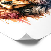 Cool Cocker Spaniel in Shades Watercolor Wall Art ポスター (角)