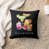 Cool Cocktails Square Throw Pillow クッション (ブランケット)
