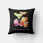 Cool Cocktails Square Throw Pillow クッション (裏面)