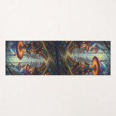 Cool Colorful Mushroom Houses ヨガマット (正面(横))