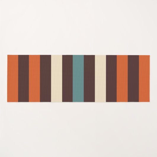 Cool Colorful Retro Stripes  ヨガマット (正面(横))