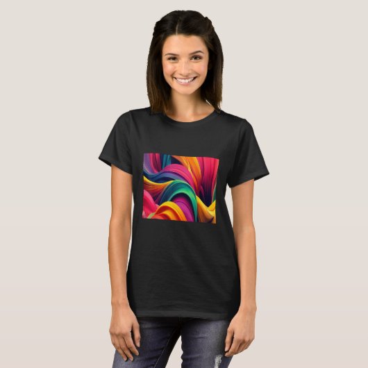 Cool Colorful Waves Illustration  Graphic Designs Tシャツ (正面フル)