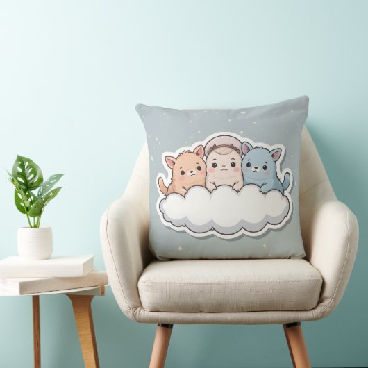 Cool comfort cushion with cute creatures クッション (椅子)