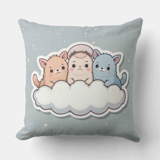 Cool comfort cushion with cute creatures クッション (正面)