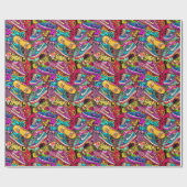 Cool comic graffiti tiled pattern ラッピングペーパー (フラット)