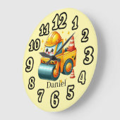 Cool Construction lovers add name ラージ壁時計 (傾斜)