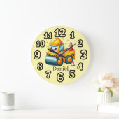 Cool Construction lovers add name ラージ壁時計 (ホーム)