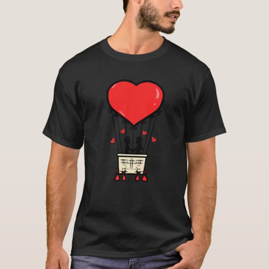 Cool Couple Heart Valentine's Day Romantic Tシャツ (正面)