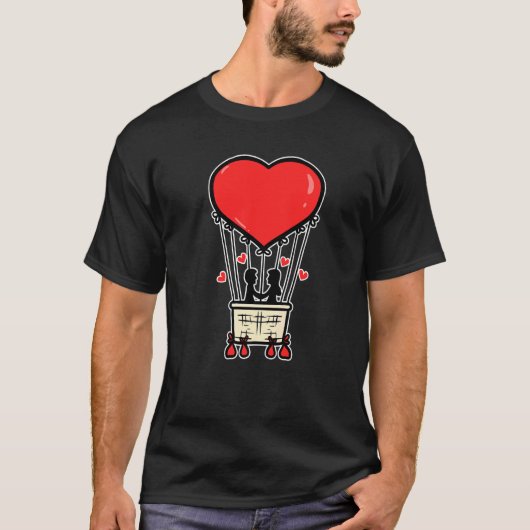 Cool Couple Heart Valentine's Day  Romantic Tシャツ (正面)