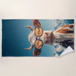 Cool Cow Alps Design ビーチタオル