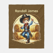 Cool cowboy lovers add name  フリースブランケット (正面)