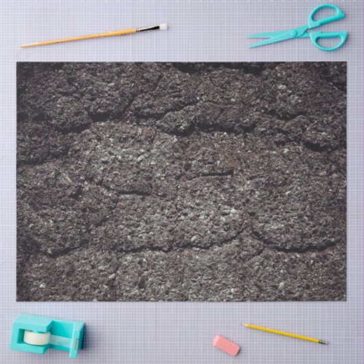 Cool Cracked asphalt road gray lines 薄葉紙 (クラフト)