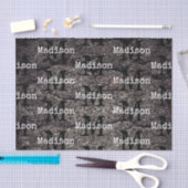 Cool Cracked asphalt road gray lines Monogram 薄葉紙 (クラフト)