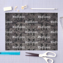 Cool Cracked asphalt road gray lines Monogram 薄葉紙