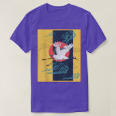 Cool Crane Bird Artwork, Dance of Cranes Japanese  Tシャツ (デザイン正面)