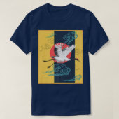 Cool Crane Bird Artwork, Dance of Cranes Japanese  Tシャツ (デザイン正面)