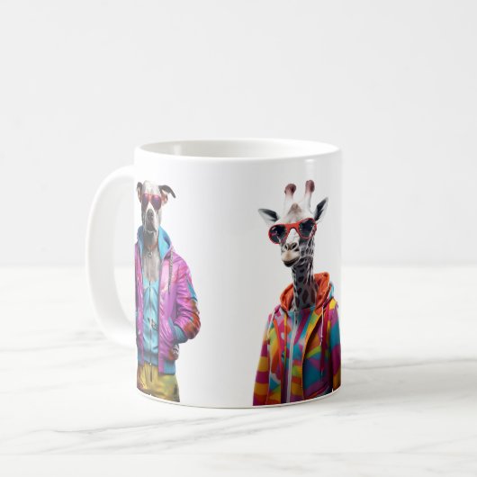 Cool Crew” – Colour-Pop Animal Squad Mug コーヒーマグカップ (正面左)