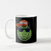 Cool Crocodile Animal Gator Graphic With Cap And S コーヒーマグカップ (左)