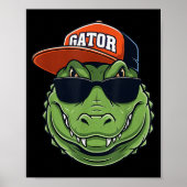 Cool Crocodile Animal Gator Graphic With Cap And S ポスター (正面)