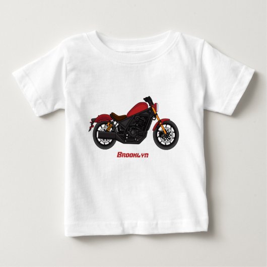 Cool cruiser style motorcycle  ベビーTシャツ (正面)