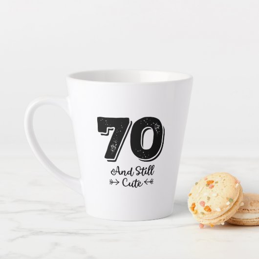 cool cute 70th birthday quote sayings カフェラテマグ (インサイチュ)