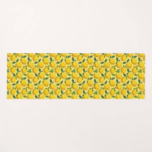 Cool cute yellow lemons fruit  ヨガマット (正面(横))