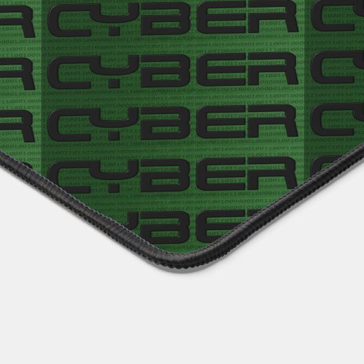 Cool Cyber Text Pattern Green デスクマット (コーナー)