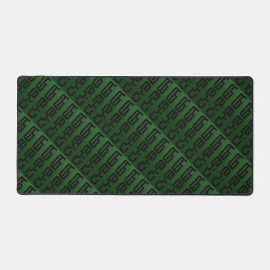 Cool Cyber Text Pattern Green デスクマット (正面)