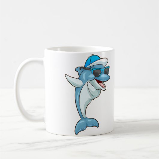 Cool Dabbing Dolphin Funny Hip-Hop Porpoise Dancin コーヒーマグカップ (左)