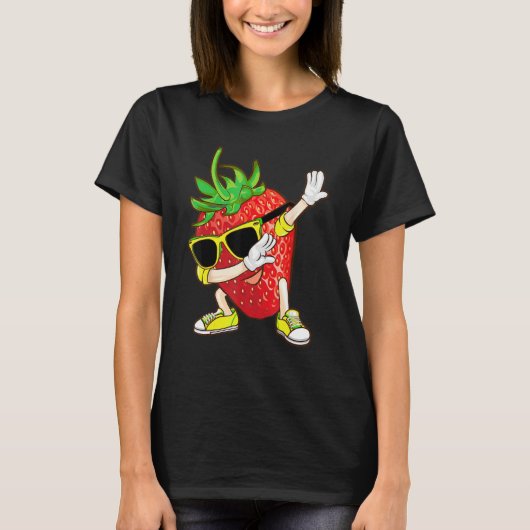Cool Dabbing Strawberry Funny Love Dancer Sweet Fr Tシャツ (正面)