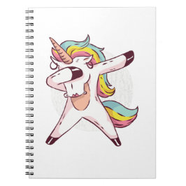 Cool Dabbing Unicorn Rainbow Trendy Dance Moves ノートブック