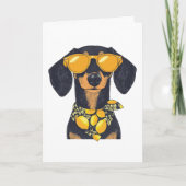 Cool Dachshund Dog Sunglasses Lemons カード (正面)