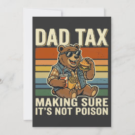 Cool Dad Bear Funny Snack Time Design  サンキューカード