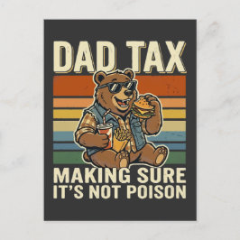 Cool Dad Bear Funny Snack Time Design  シーズンポストカード