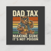 Cool Dad Bear Funny Snack Time Design  スクエア名刺 (正面)
