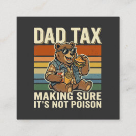 Cool Dad Bear Funny Snack Time Design  スクエア名刺