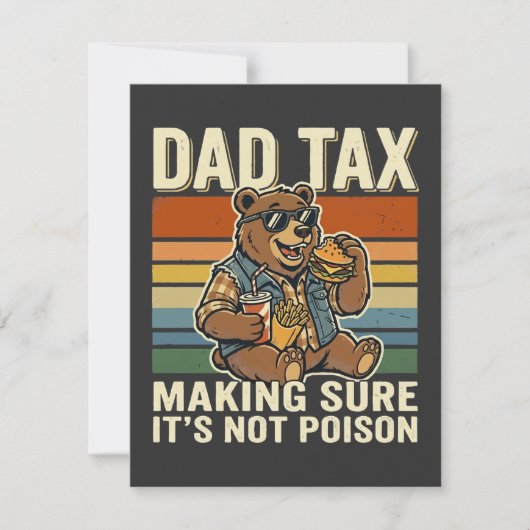 Cool Dad Bear Funny Snack Time Design ノートカード (正面)