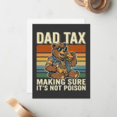 Cool Dad Bear Funny Snack Time Design ノートカード (正面/裏面インサイチュ)