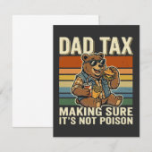 Cool Dad Bear Funny Snack Time Design ノートカード (正面/裏面)