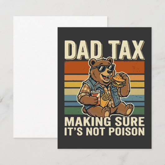 Cool Dad Bear Funny Snack Time Design  ノートカード (正面/裏面)