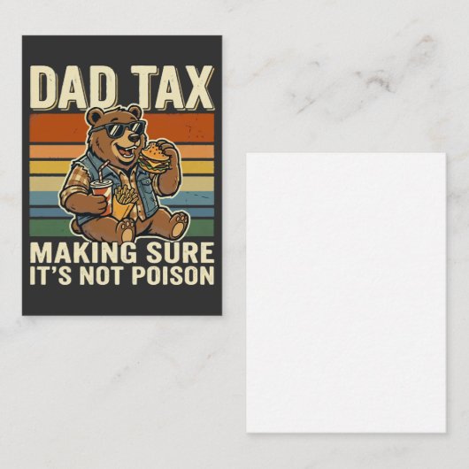 Cool Dad Bear Funny Snack Time Design  名刺 (正面/裏面)