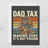 Cool Dad Bear Funny Snack Time Design  招待状 (正面)