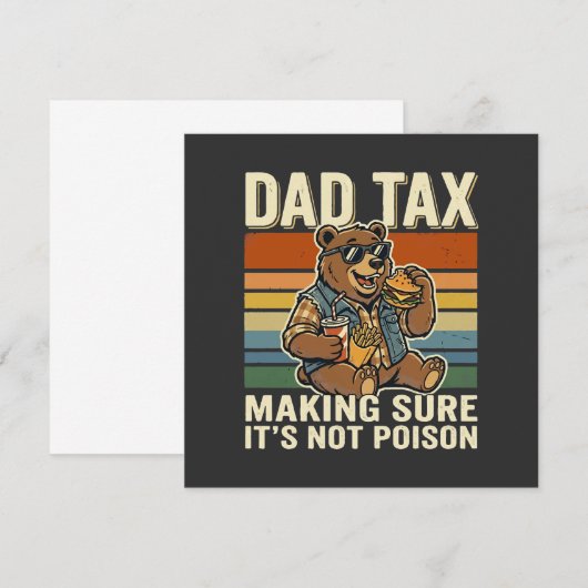 Cool Dad Bear Funny Snack Time Design  招待状 (正面/裏面)