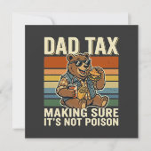 Cool Dad Bear Funny Snack Time Design  招待状 (正面)