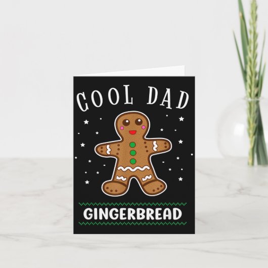 Cool Dad Gingerbread Man Cookie Family Christmas P カード (正面)