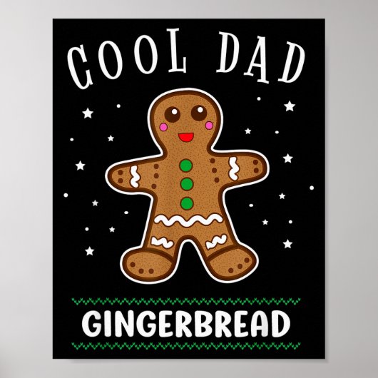 Cool Dad Gingerbread Man Cookie Family Christmas P ポスター (正面)