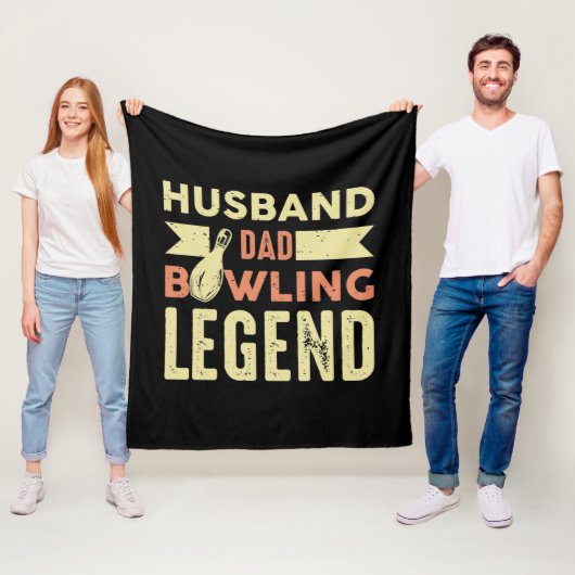 Cool Dad Husband Bowling Legend  フリースブランケット (インサイチュ)