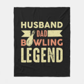 Cool Dad Husband Bowling Legend  フリースブランケット (正面)