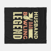 Cool Dad Husband Bowling Legend  フリースブランケット (正面(横))