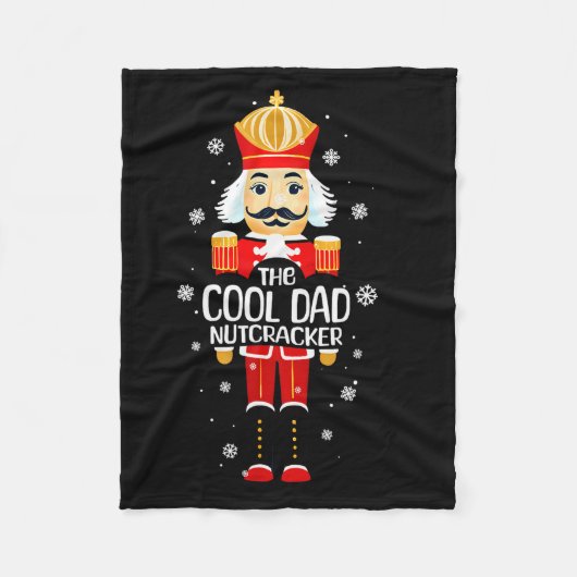 Cool Dad Nutcracker Funny Christmas Family Matchin フリースブランケット (正面)
